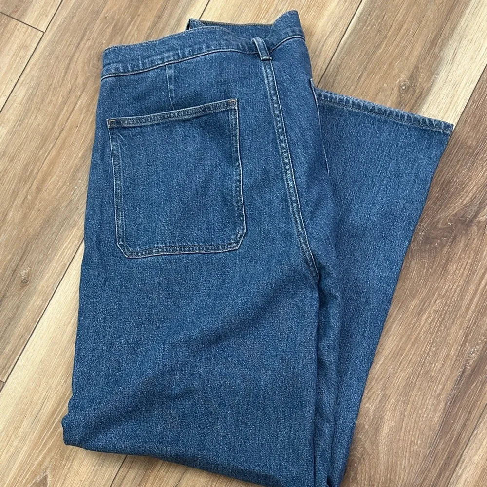 32 / 14 J. Crew Jeans never worn, no tags Camp pocket wide leg jeans blue - Picture 4 of 5